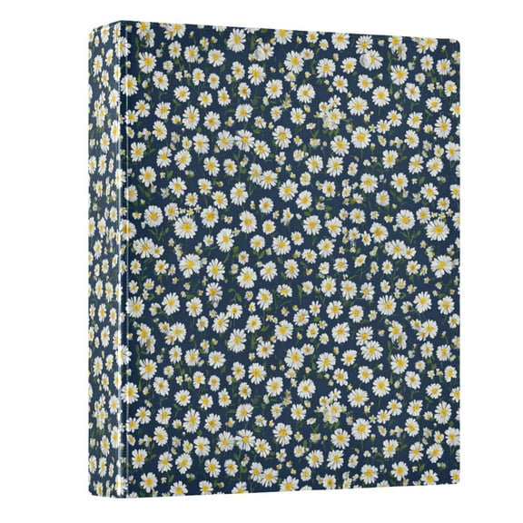 Three Ring Binder Small Cute Daisy 1.5 Inch Round Binder D-Rings for Office Supplies and More