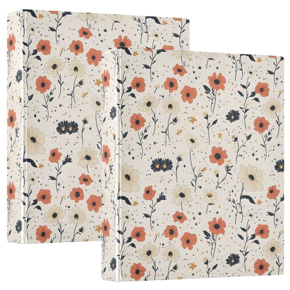 Three Ring Binder Small Floral 1.5 Inch Round Binder D-Rings for Office Supplies and More