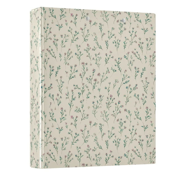 Three Ring Binder Small Summer Flowers 1.5 Inch Round Binder D-Rings for Office Supplies and More