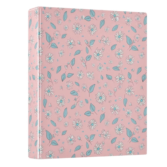 Three Ring Binder Small and Chic Daisy 1.5 Inch Round Binder D-Rings for Office Supplies and More