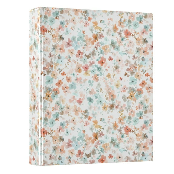 Three Ring Binder Smaller Flowers 1.5 Inch Round Binder D-Rings for Office Supplies and More