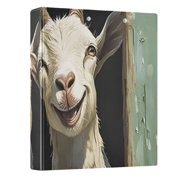 Three Ring Binder Smiling Goat 1.5 Inch Round Binder D-Rings for Office Supplies and More