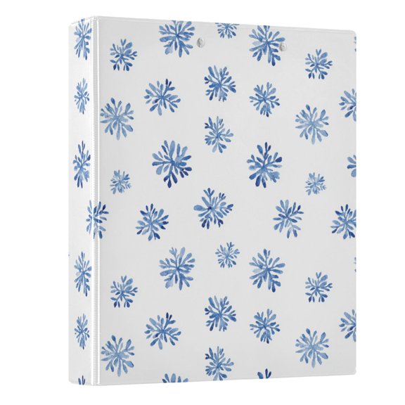 Three Ring Binder Snowflake Blue 1.5 Inch Round Binder D-Rings for Office Supplies and More