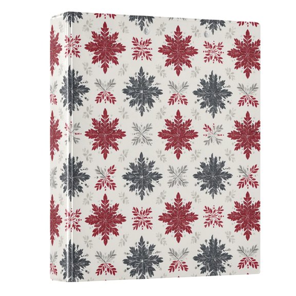 Three Ring Binder Snowflakes Flowers 1.5 Inch Round Binder D-Rings for Office Supplies and More