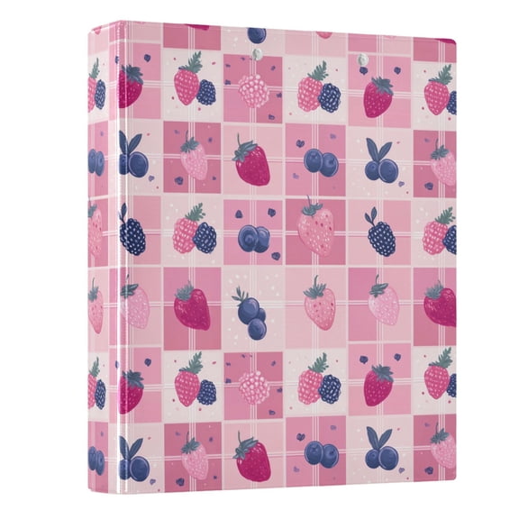 Three Ring Binder Strawberries Blueberries Grapes 1.5 Inch Round Binder D-Rings for Office Supplies and More