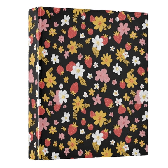 Three Ring Binder Strawberry Simplicity 1.5 Inch Round Binder D-Rings for Office Supplies and More
