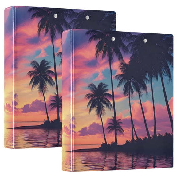 Three Ring Binder Sunset Landscape 1.5 Inch Round Binder D-Rings for Office Supplies and More
