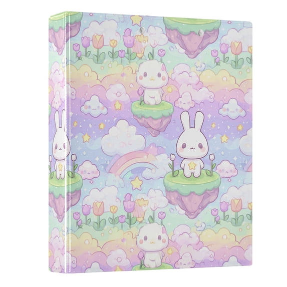 Three Ring Binder Super Cute Rabbit 1.5 Inch Round Binder D-Rings for Office Supplies and More