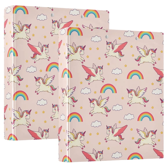 Three Ring Binder Unicorn Cloud Rainbow 1.5 Inch Round Binder D-Rings for Office Supplies and More