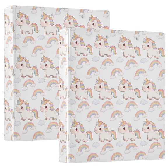 Three Ring Binder Unicorn Rainbow 1.5 Inch Round Binder D-Rings for Office Supplies and More