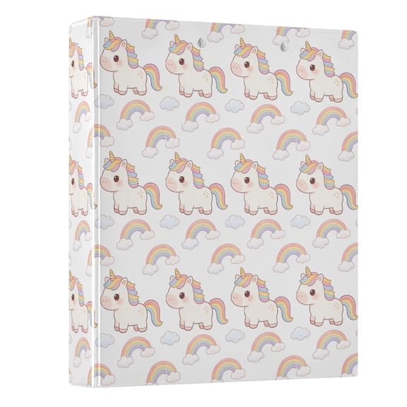 Three Ring Binder Unicorn Rainbow 1.5 Inch Round Binder D-Rings for Office Supplies and More