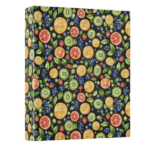 Three Ring Binder Various Fruits 1.5 Inch Round Binder D-Rings for Office Supplies and More