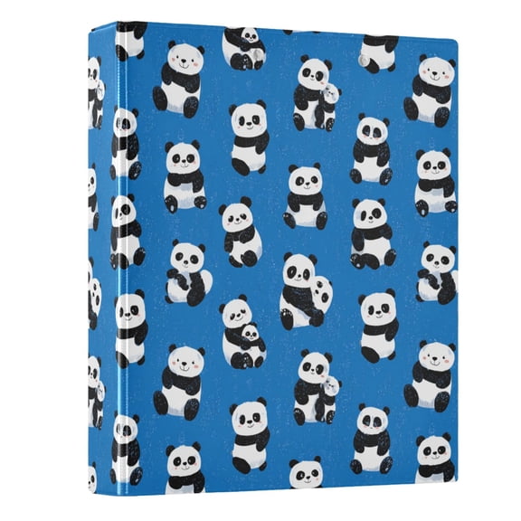 Three Ring Binder Whimsical Panda 1.5 Inch Round Binder D-Rings for Office Supplies and More