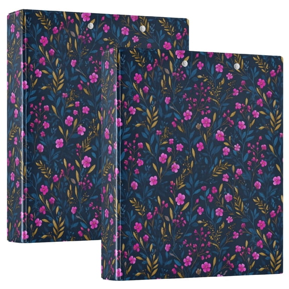 Three Ring Binder Whimsical Wildflowers 1.5 Inch Round Binder D-Rings for Office Supplies and More