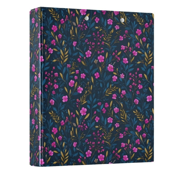 Three Ring Binder Whimsical Wildflowers 1.5 Inch Round Binder D-Rings for Office Supplies and More