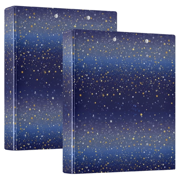 Three Ring Binder White Cute Cartoon Stars 1.5 Inch Round Binder D-Rings for Office Supplies and More