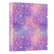 Three Ring Binder White Star 1.5 Inch Round Binder D-Rings for Office Supplies and More