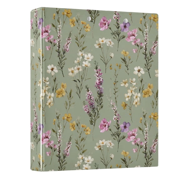 Three Ring Binder Wild Flowers 1.5 Inch Round Binder D-Rings for Office Supplies and More