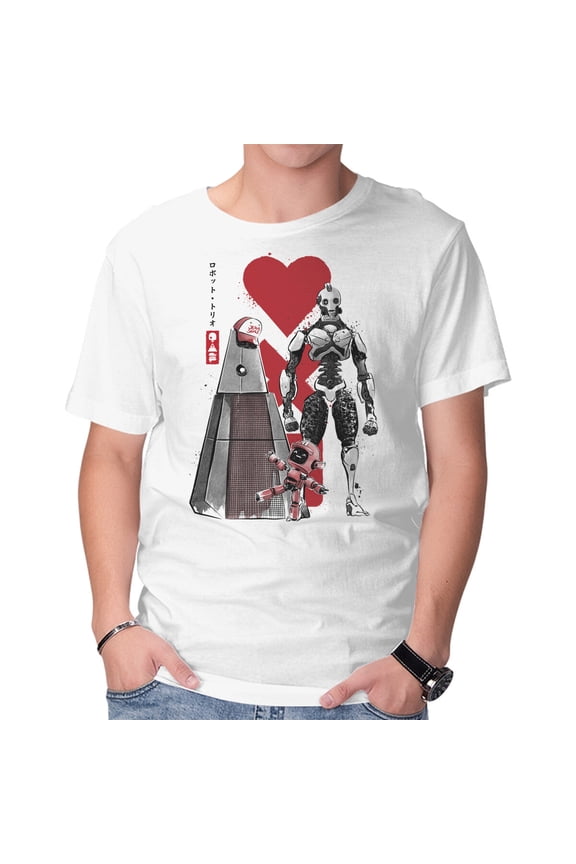 Three Robots Sumi-E Unisex T-Shirt Tee Sweatshirt Hoodie Tank Top