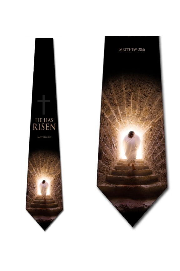 Jesus Easter Men's Necktie, Black