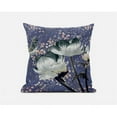 thumbnail image 1 of Three Roses with Butterfly Throw Pillow with Removable Cover in Dark Green Gray 18x18, 1 of 5