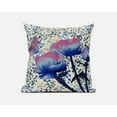 thumbnail image 1 of Three Roses with Butterfly Throw Pillow with Removable Cover in Pink Blue Cream 16x16, 1 of 9