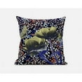 thumbnail image 1 of Three Roses with Butterfly Throw Pillow with Removable Cover in Yellow Dark Green Purple 18x18, 1 of 7