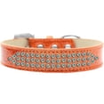 thumbnail image 1 of Three Row AB Crystal Ice Cream Dog Collar, Orange - Size 18, 1 of 1