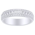 thumbnail image 1 of AFFY Three Row Band Ring In 14k White Gold With 0.75 CT Round White Natural Diamond With RING Size-5, 1 of 1