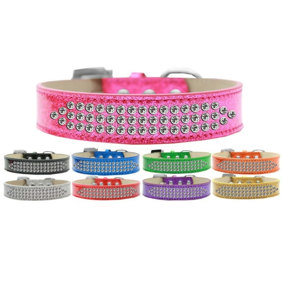 Dog, Puppy  Pet Ice Cream Collar, "Three Row Clear Crystal Rimsets"