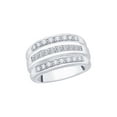 thumbnail image 1 of Three Row Round and Princess Cut Diamond Wedding Band in 10K White Gold (3/4 cttw) (I-Color, SI3/I1-Clarity) (Size-6), 1 of 1