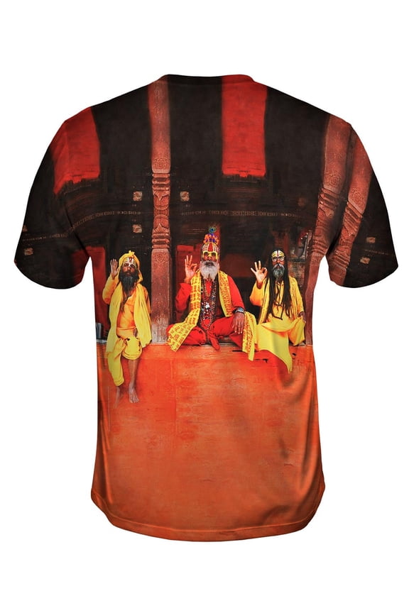 Three Saddhus At Kathmandu Durbar Square Mens T-Shirt All Over Print