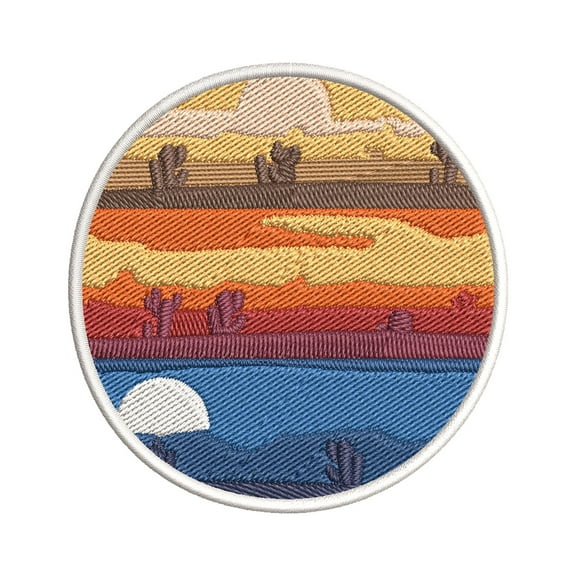 Three Scene Desert Embroidered DIY Iron on or Sew-on Decorative Patch Badge Emblem Appliques Adventure Wildlife Vacation Travel Tourist Souvenir Series