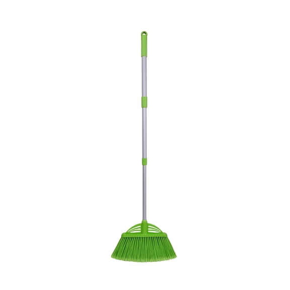 Three-Section Telescopic Aluminum Alloy Rod Long-Handled Broom (Light Blue)