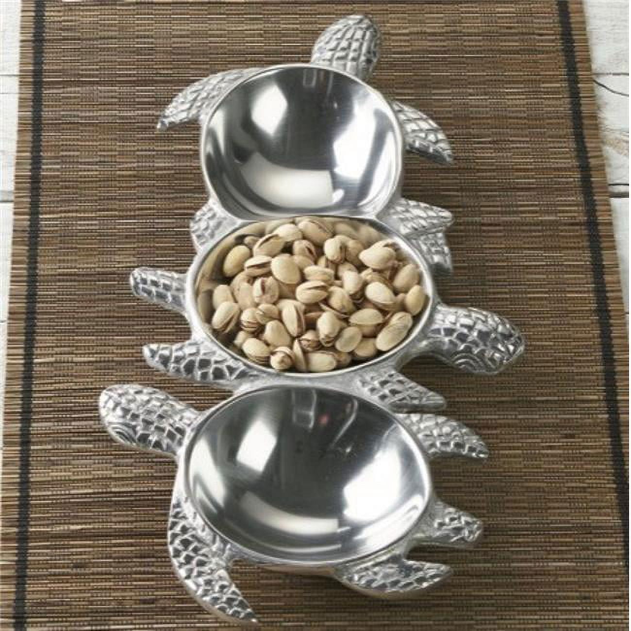 Silver Three Section Turtle Design Serving Tray Silver Three Section Turtle Design Serving Tray
