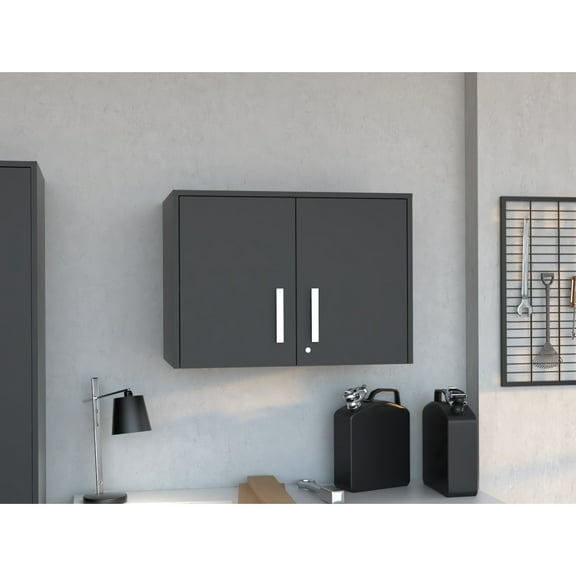 Three Shelf Cabinet For Kitchen Storage In Black Style Modern With Shelves And Double Door