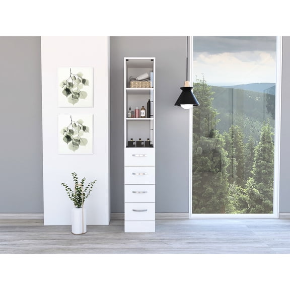 Three Shelves Four - Drawer Design - Quick Installation - Studio Apartment - Maximize Small Space