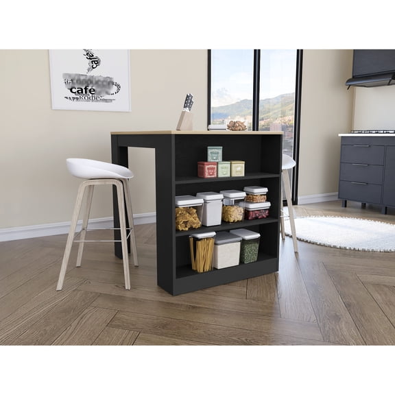 Three Shelves for Decor / Stylish Kitchen Counter Dining Option