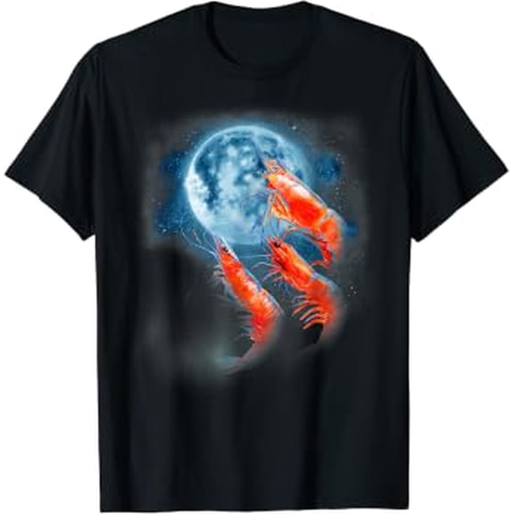Three Shrimp Moon 3 Howling Funny Oddly Specific Dank Meme T-Shirt