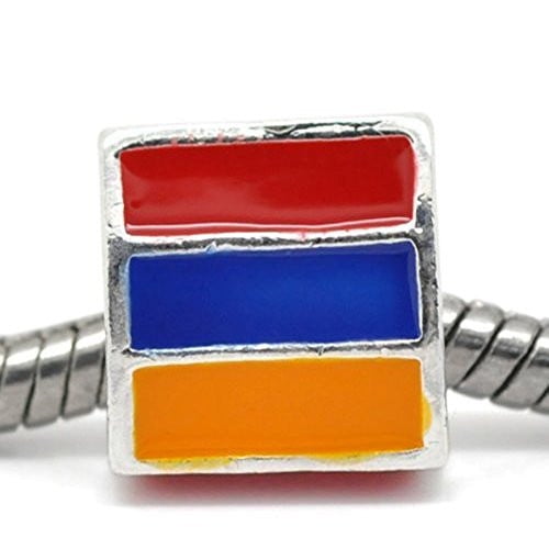 Three Sided Flag Charms in Assorted Countries For Snake Chain Bracelet (Armenian)