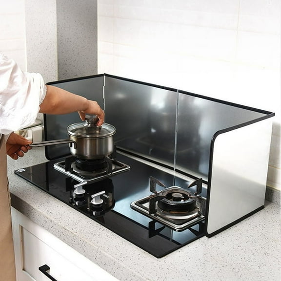 Three-Sided Kitchen Oil Splash Shield Baffle Heat Isolation and Gas Stove