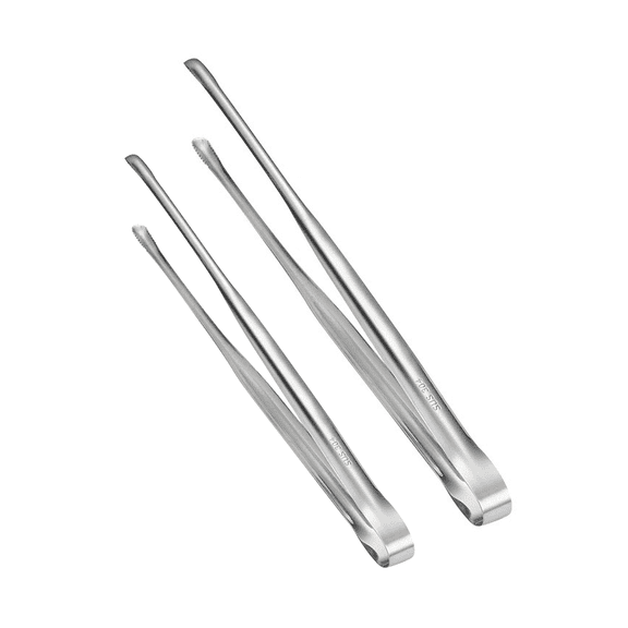 Stainless Steel Three-Sided Precision Serration Cooking Tongs, High Heat Resistant, 1 pack
