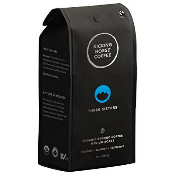 Three Sisters, Kicking Horse Coffee, Medium Roast, Ground, 10 oz - Certified Organic, Fairtrade, Kosher Coffee