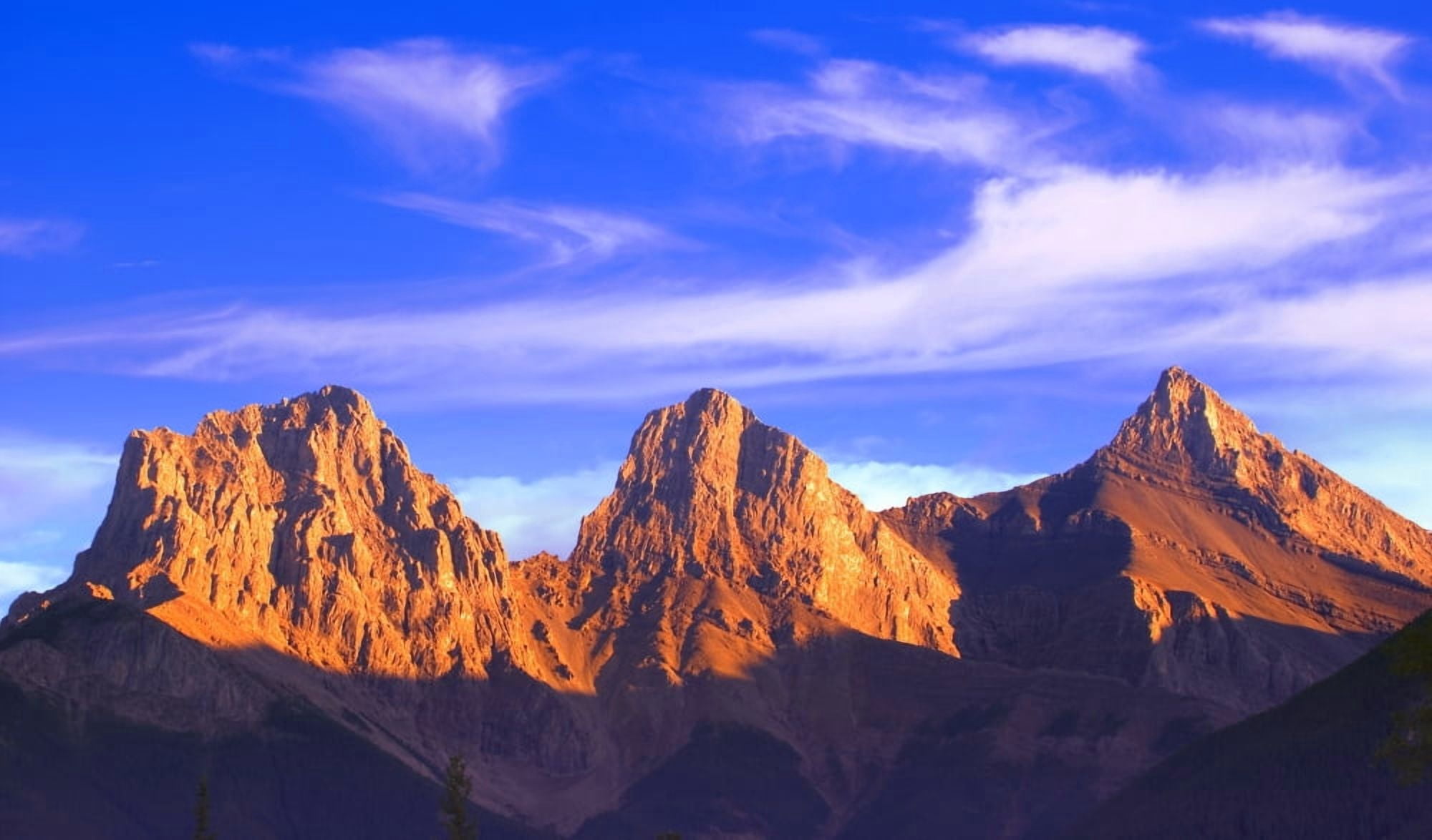 Three Sisters Mountain Canmore Alberta Canada Canvas Art - Carson Ganci Design Pics (18 x 10)