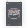 thumbnail image 1 of Three Sisters, Oregon - Pacific Northwest Volcanoes - Vector Badge - Lantern Press Artwork (16x24 Giclee Gallery Print, Wall Decor Travel Poster), 1 of 1