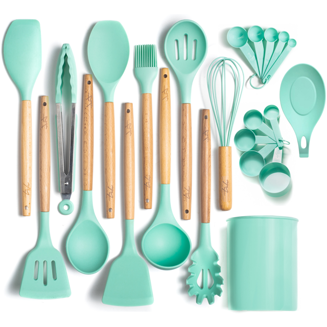 ThreeSixty Home ODORLESS 13 Pc Silicone Cooking Utensils Set with