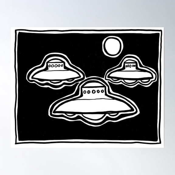 Three Sky Watchers Poster Wall Art, Modern Wall Decor For Living Room Bedroom, 24x36 UNFRAMED