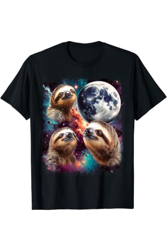Three Sloth Moon | 3 Sloth Moon Funny Cursed Meme T-Shirt