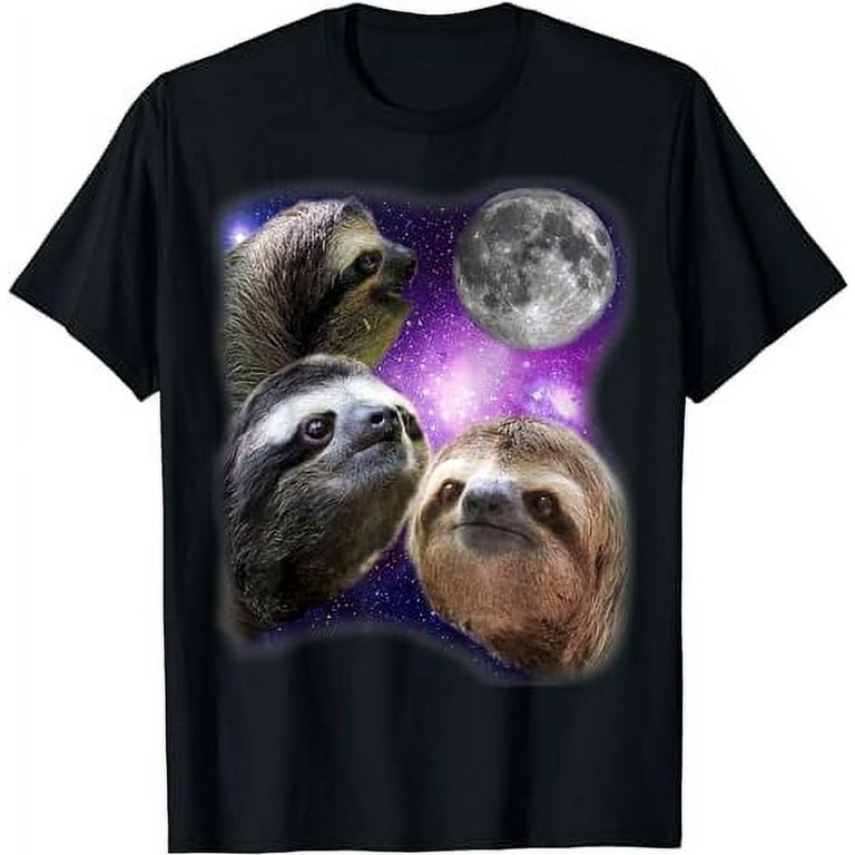 Sloth Shirt - Three Sloths Moon Parody Wolf Meme Shirt Sloth Shirt - Three Sloths Moon Parody Wolf Meme Shirt