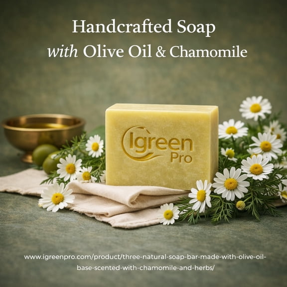 Three Soap Bar With Chamomile and Herbs